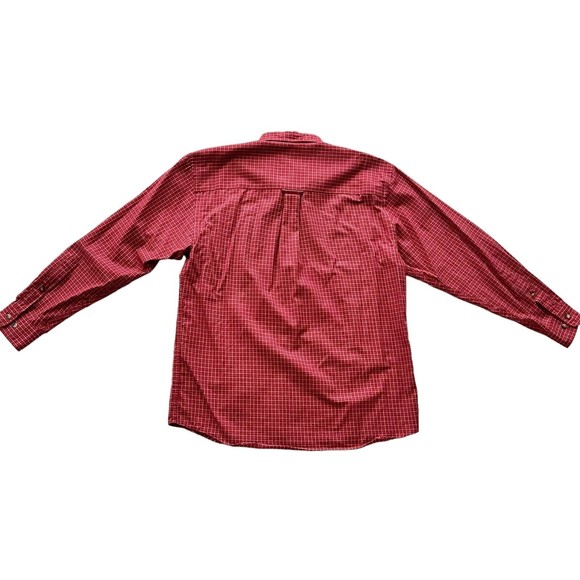 Pendleton Mens Cotton Button Shirt Down Shirt Red Mini Check Long Sleeve Size M - Picture 3 of 10